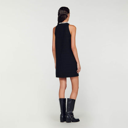 Dress with jewellery collar | Sandro