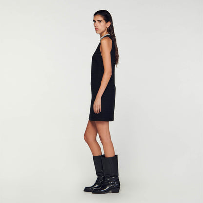Dress with jewellery collar | Sandro