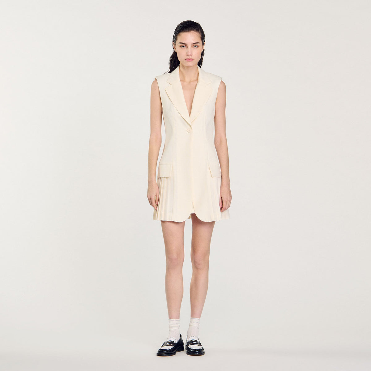 Mini pleated suit dress | Sandro