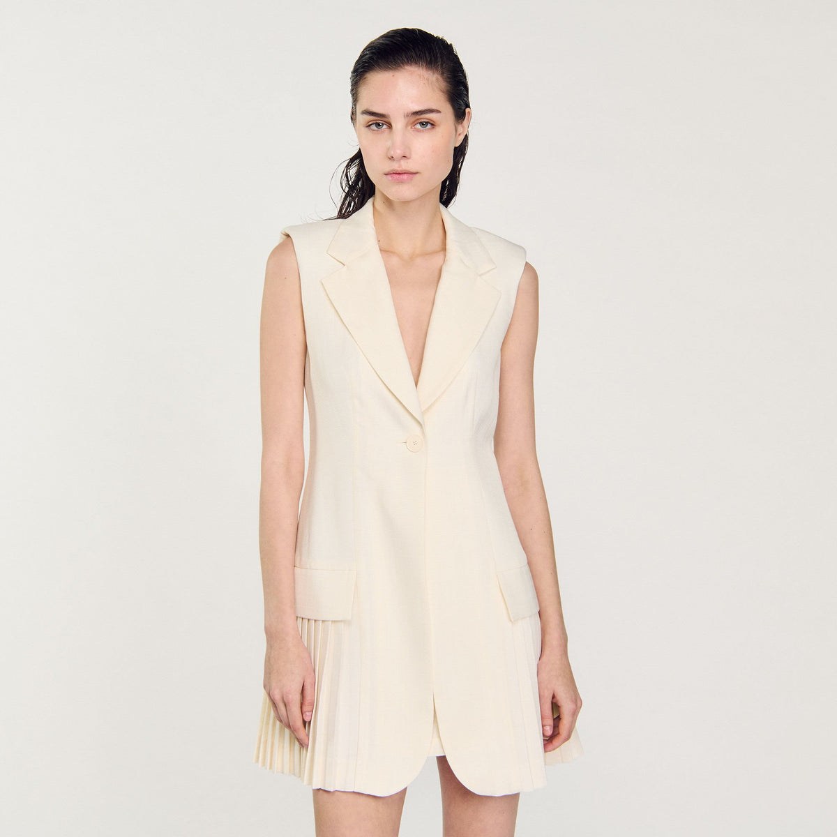 Mini pleated suit dress | Sandro