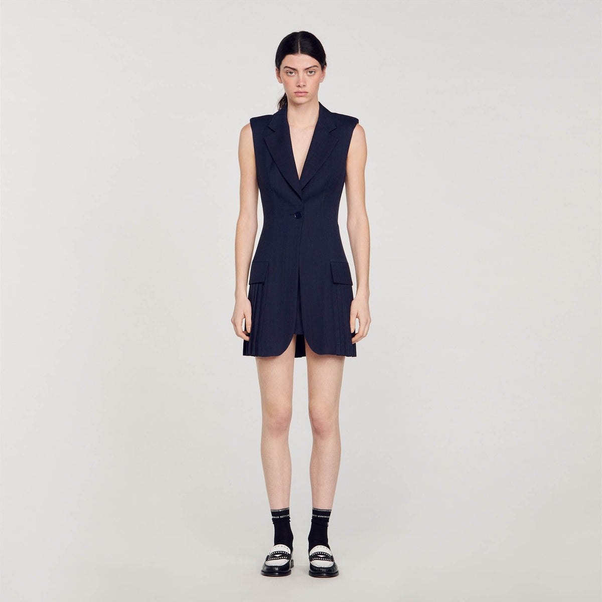 Mini pleated suit dress | Sandro