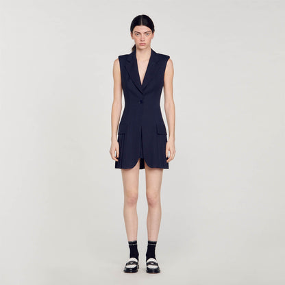 Mini pleated suit dress | Sandro