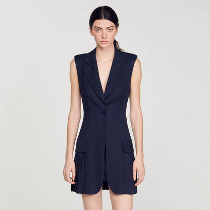 Mini pleated suit dress | Sandro