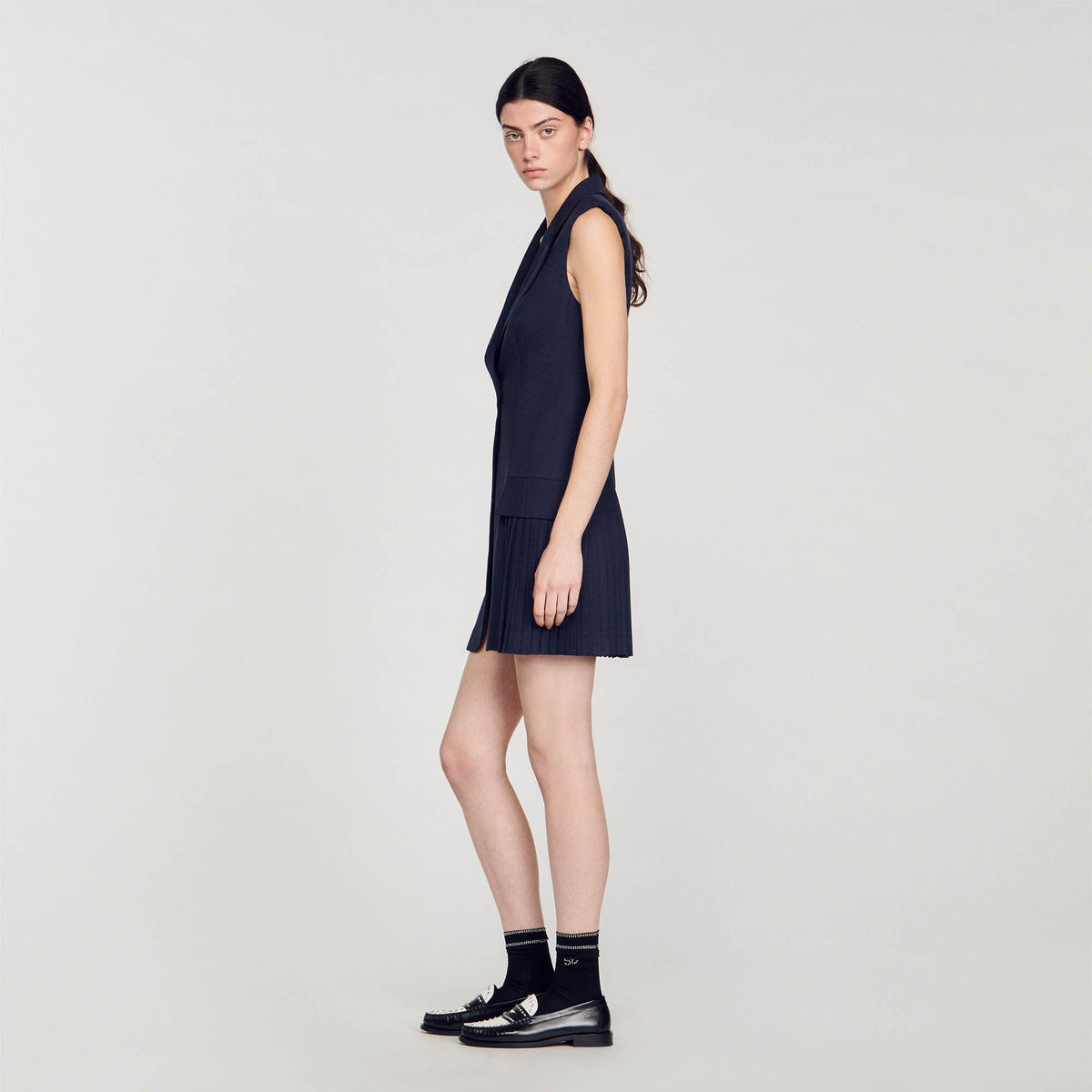 Mini pleated suit dress | Sandro