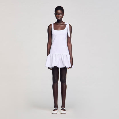 Dual-material mini dress | Sandro