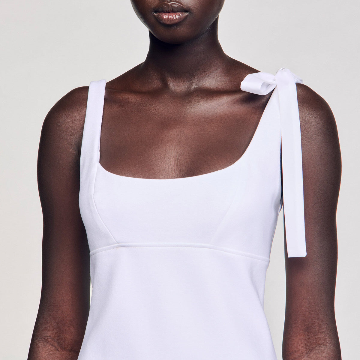Dual-material mini dress | Sandro