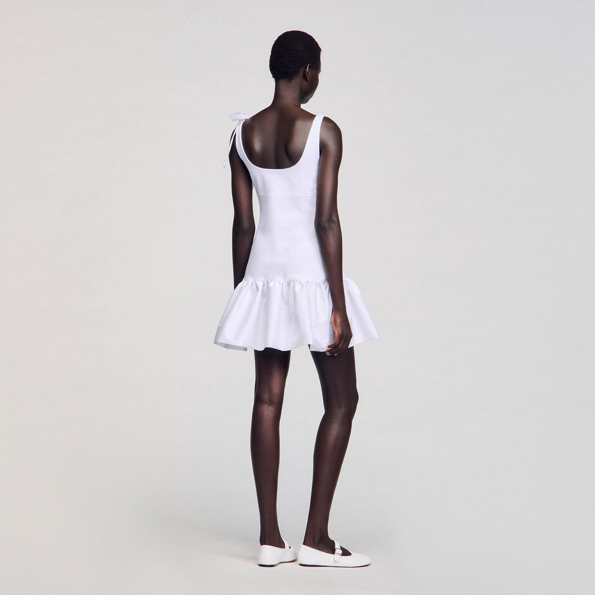 Dual-material mini dress | Sandro