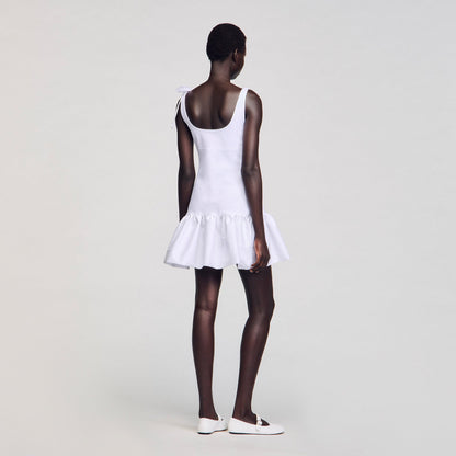 Dual-material mini dress | Sandro