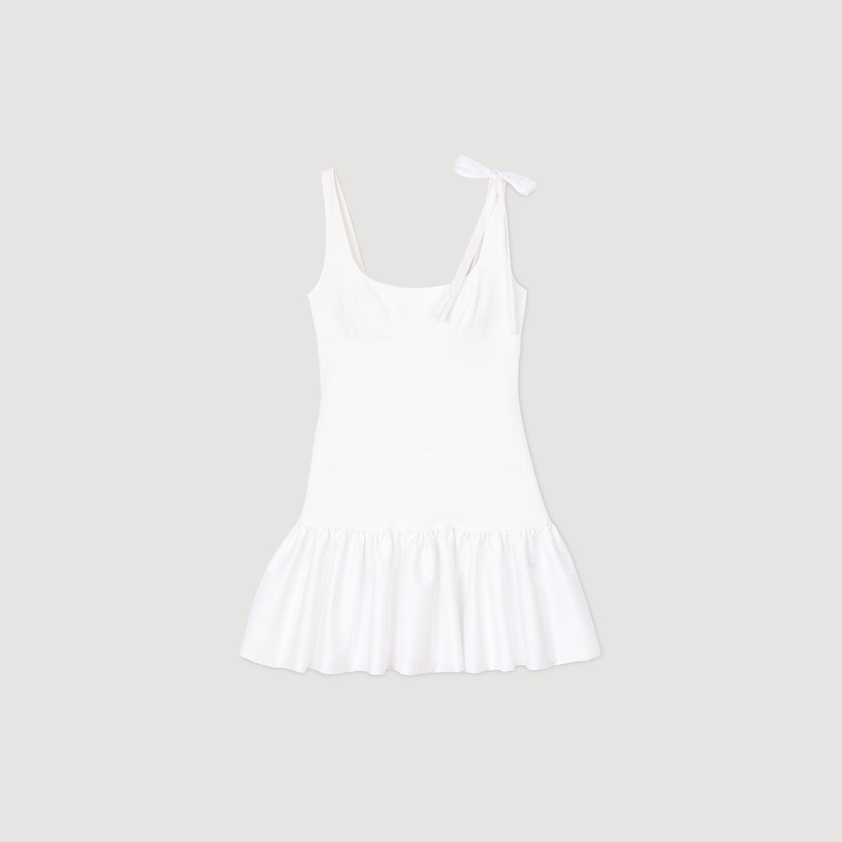 Dual-material mini dress | Sandro