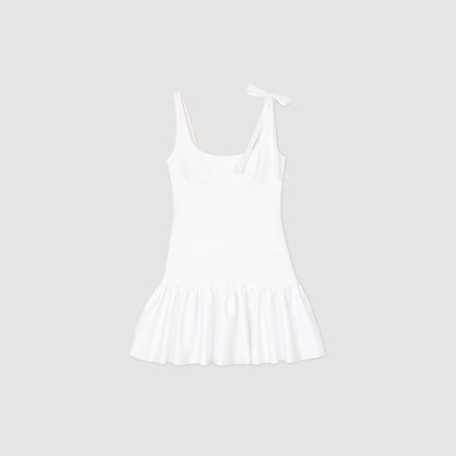Dual-material mini dress | Sandro