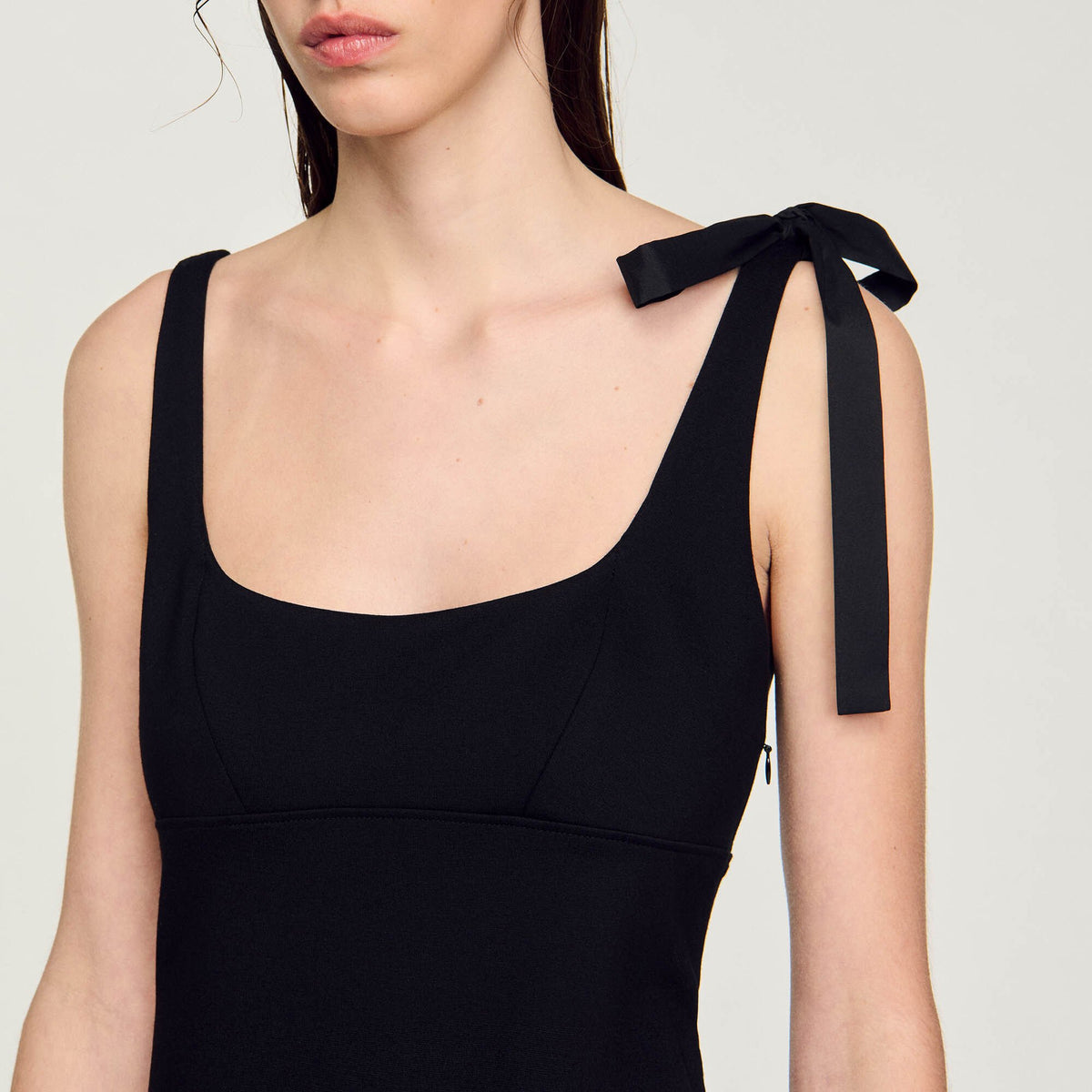 Dual-material mini dress | Sandro