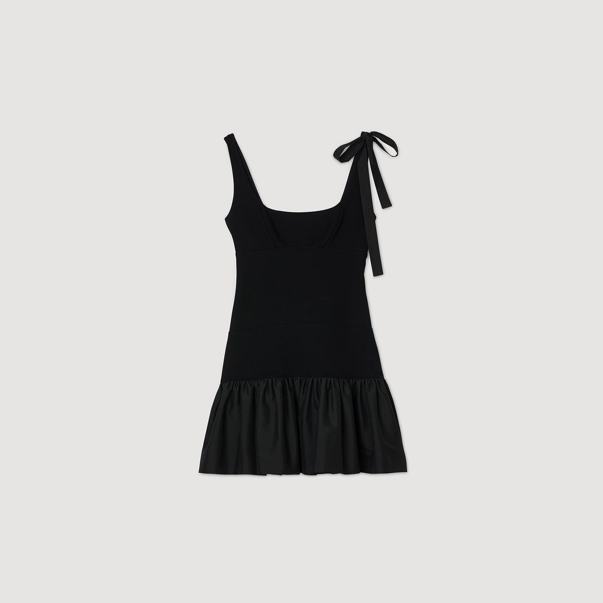 Dual-material mini dress | Sandro