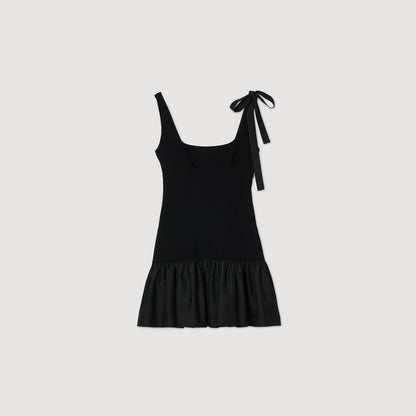 Dual-material mini dress | Sandro