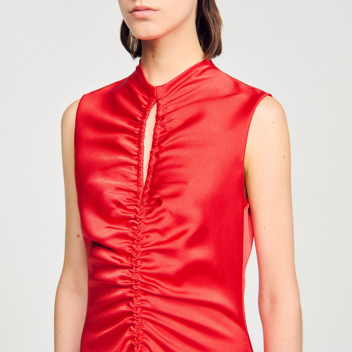 Draped satin-effect dress | Sandro
