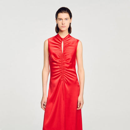 Draped satin-effect dress | Sandro