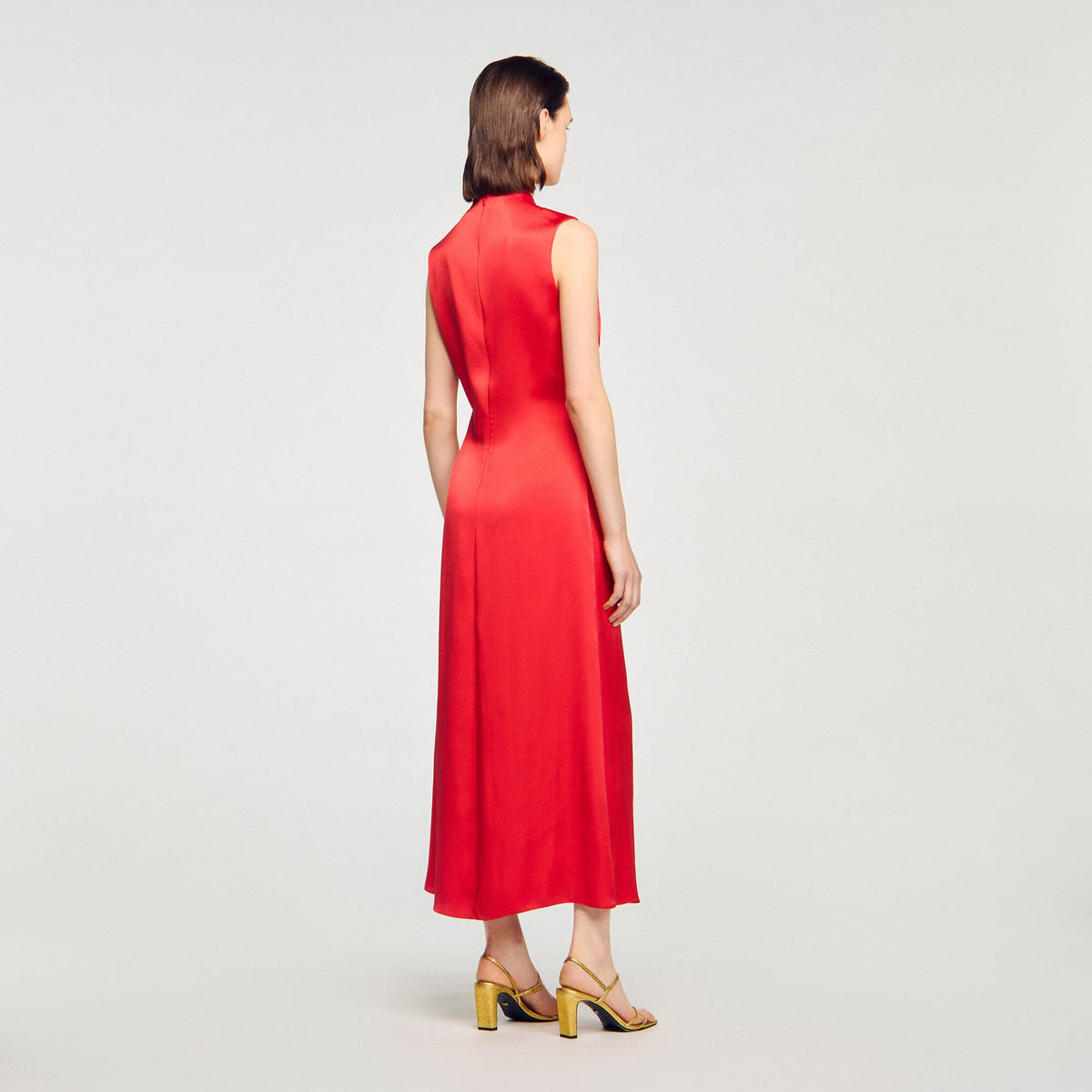 Draped satin-effect dress | Sandro