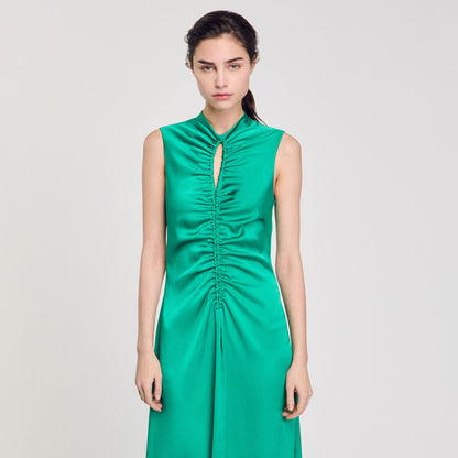 Draped satin-effect dress | Sandro