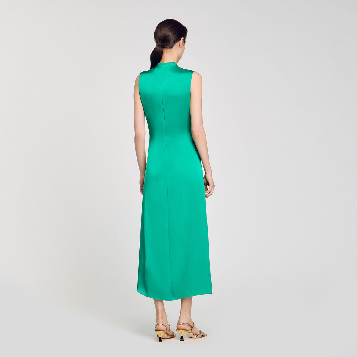 Draped satin-effect dress | Sandro