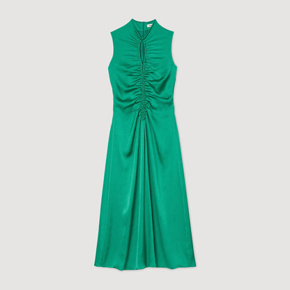 Draped satin-effect dress | Sandro