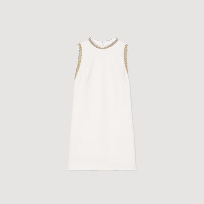 mini dress with rhinestone details | Sandro