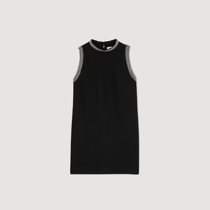 mini dress with rhinestone details | Sandro