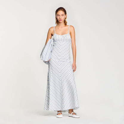 Striped maxi dress with straps | Sandro