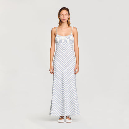 Striped maxi dress with straps | Sandro