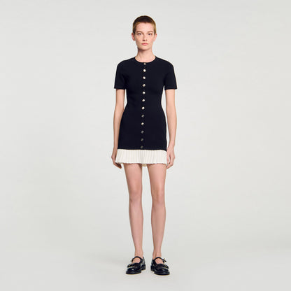 Mini knit dress with ruffle | Sandro