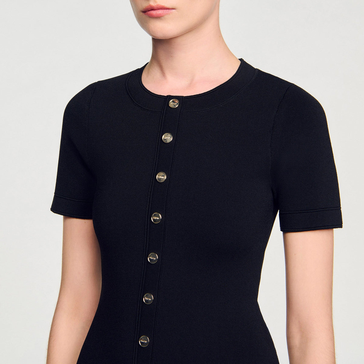 Mini knit dress with ruffle | Sandro