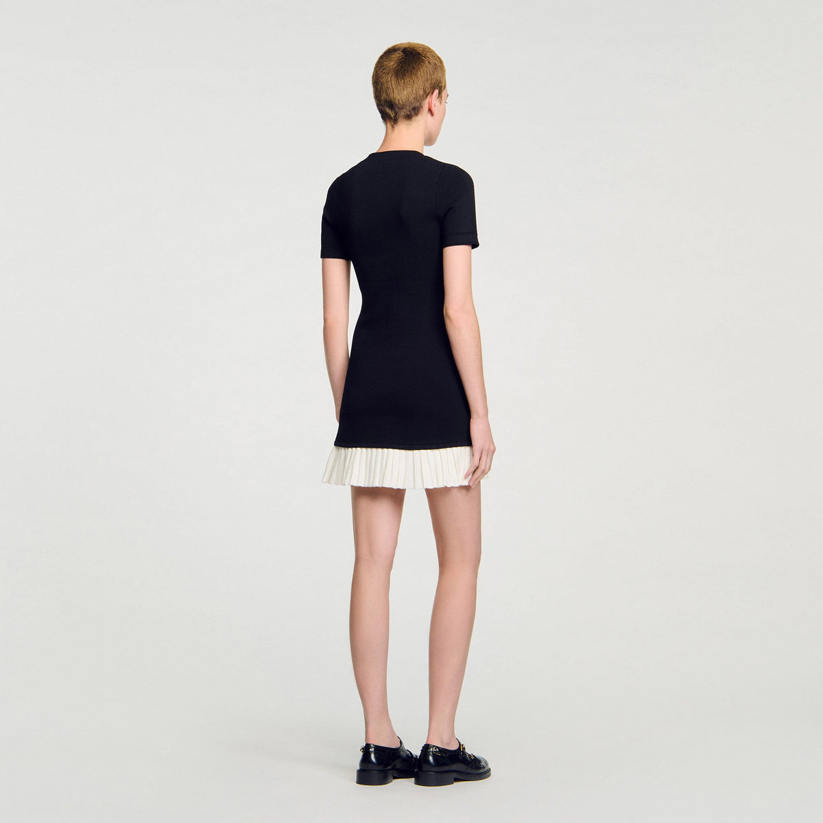 Mini knit dress with ruffle | Sandro