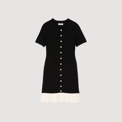 Mini knit dress with ruffle | Sandro