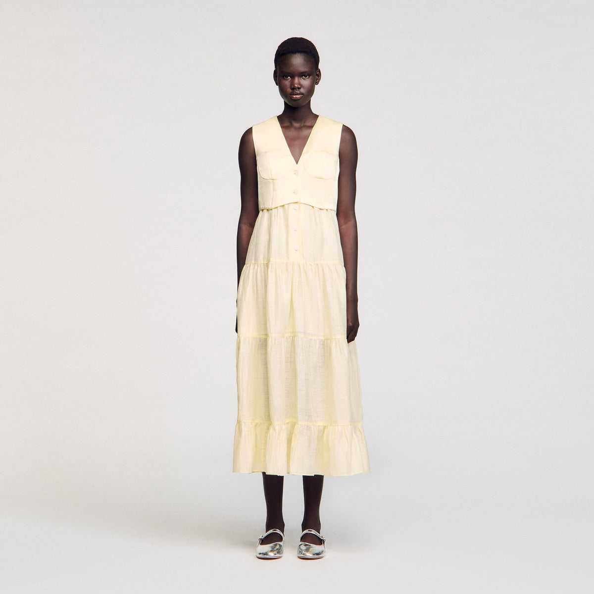 Linen maxi dress | Sandro