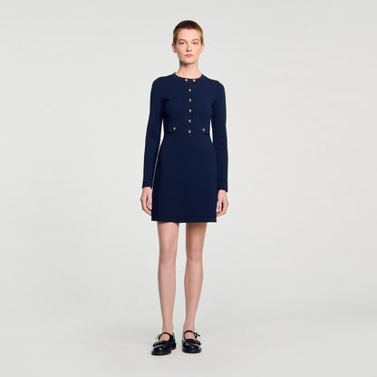 Mini button-up knit dress | Sandro