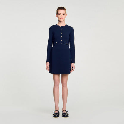 Mini button-up knit dress | Sandro