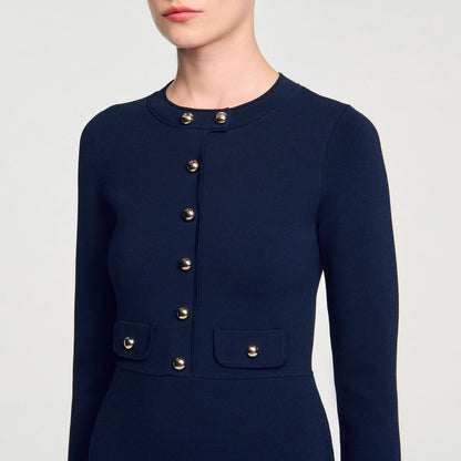 Mini button-up knit dress | Sandro