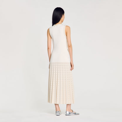 Pearl bead knit maxi dress | Sandro