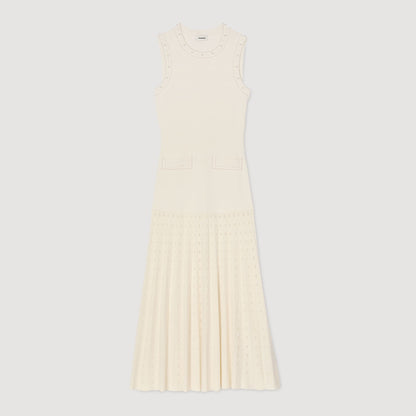 Pearl bead knit maxi dress | Sandro