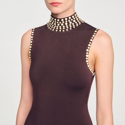 Fringed knit midi dress | Sandro