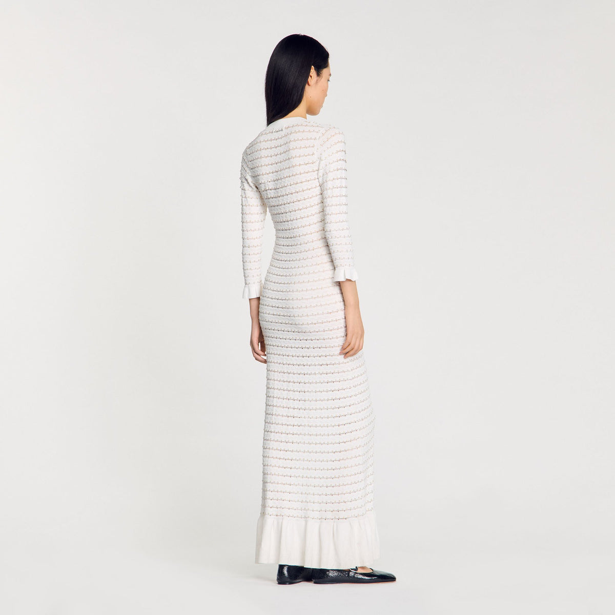 Maxi dress with pearl details | Sandro