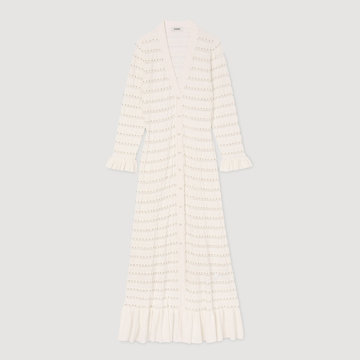 Maxi dress with pearl details | Sandro