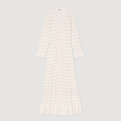 Maxi dress with pearl details | Sandro