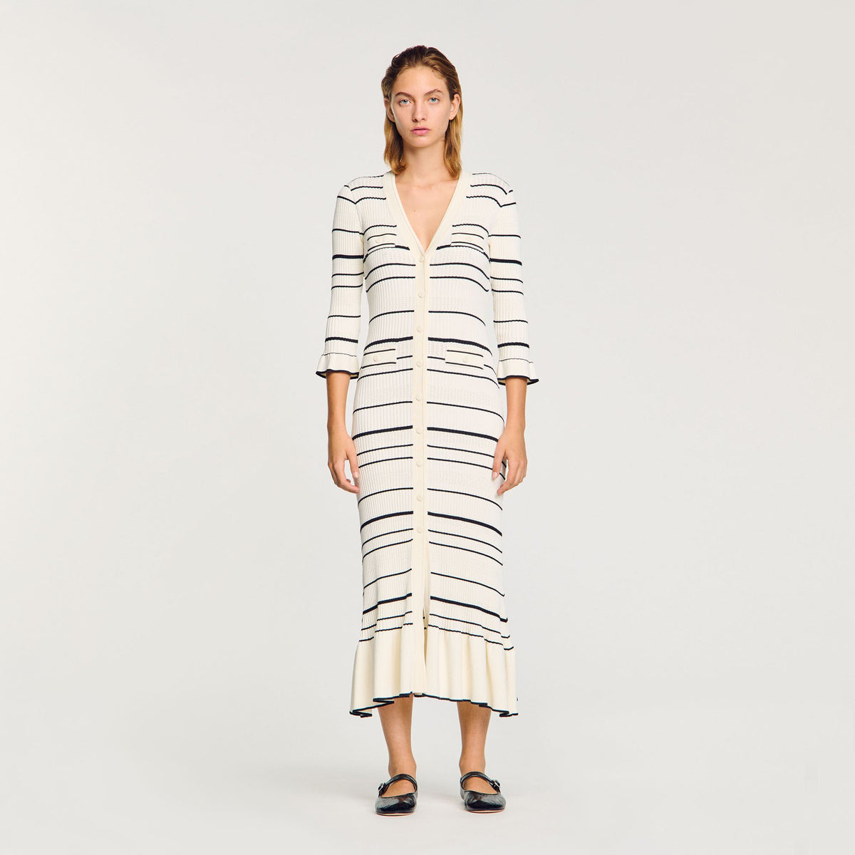 Striped knit maxi dress | Sandro