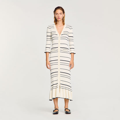 Striped knit maxi dress | Sandro