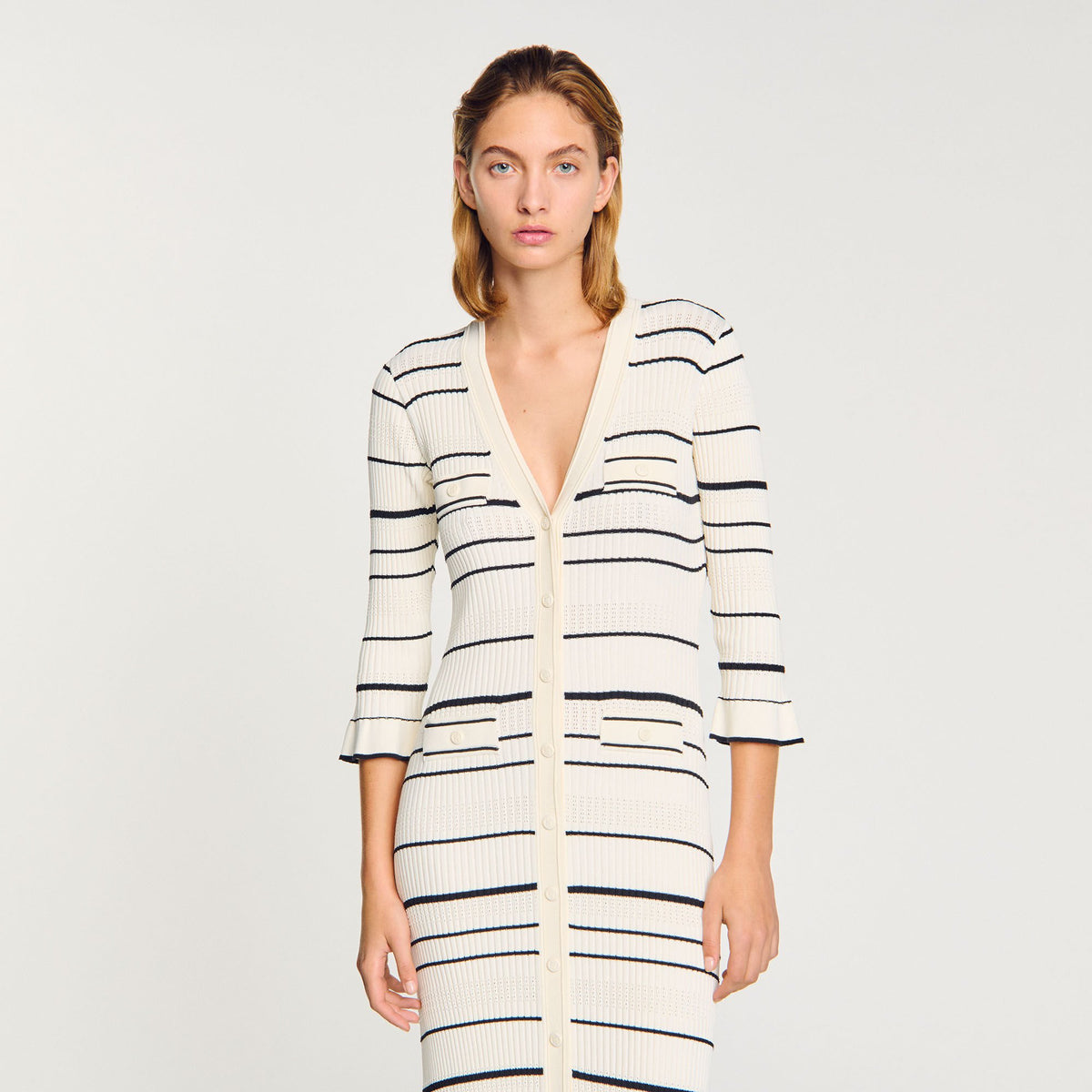 Striped knit maxi dress | Sandro