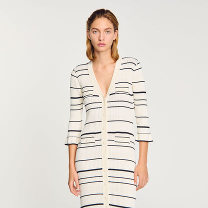 Striped knit maxi dress | Sandro