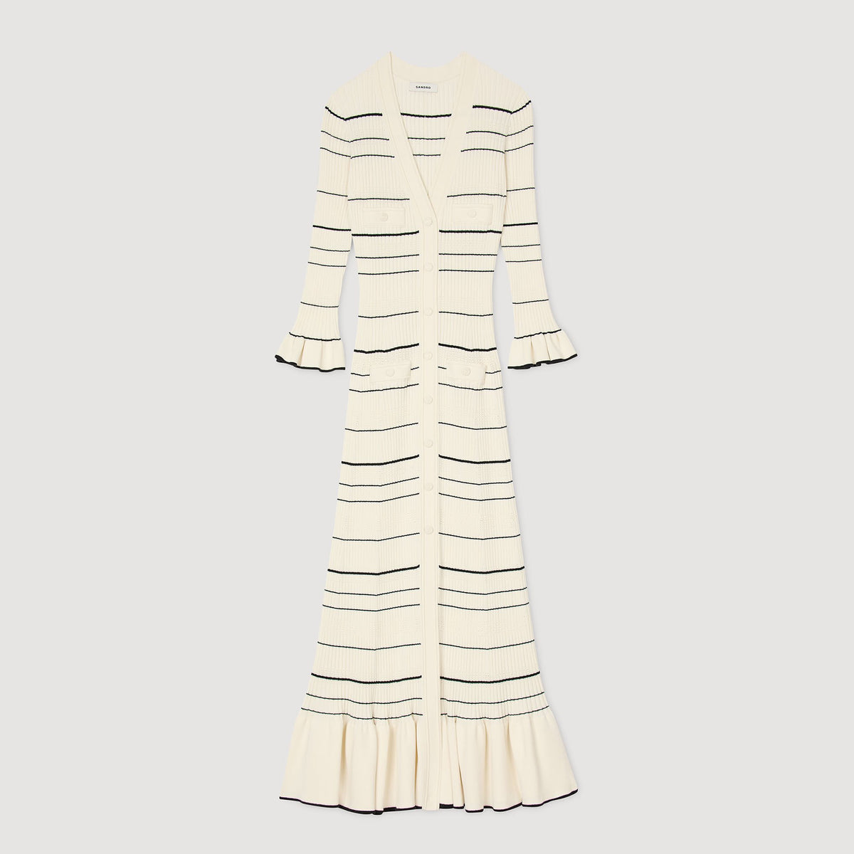 Striped knit maxi dress | Sandro