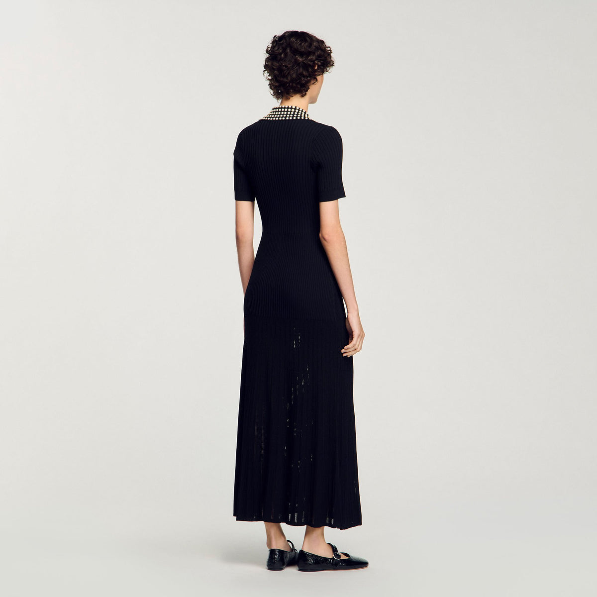 Knit maxi dress with studs | Sandro