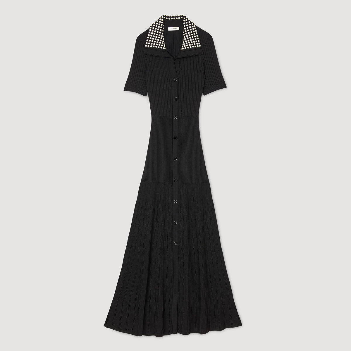 Knit maxi dress with studs | Sandro