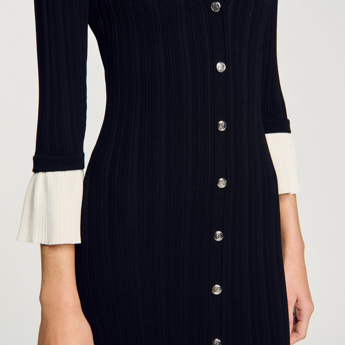 Two-tone knit maxi dress | Sandro