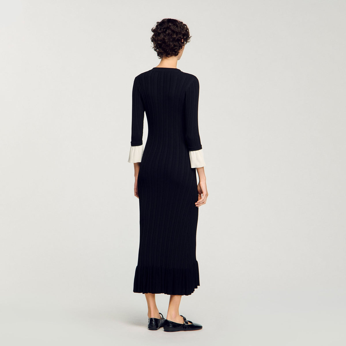 Two-tone knit maxi dress | Sandro